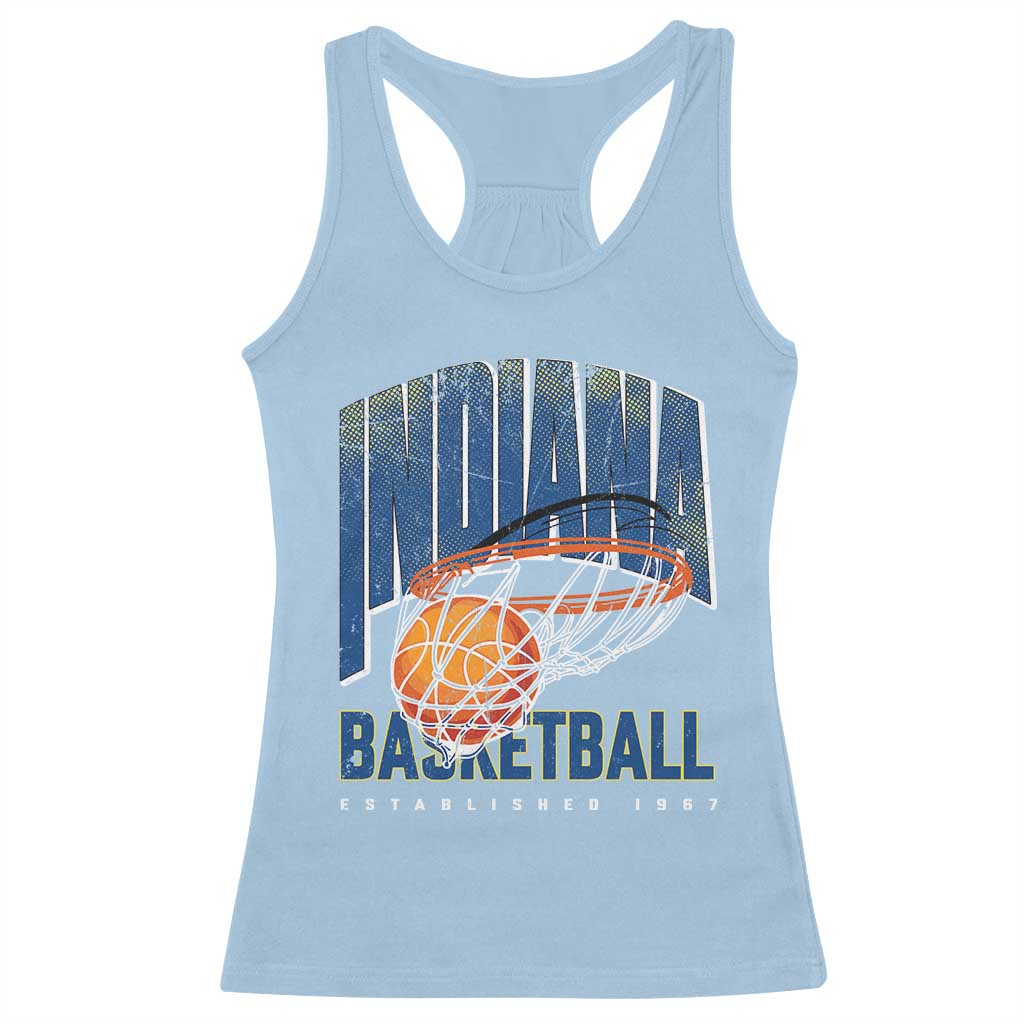 Indiana Basketball Throwback Racerback Tank Top Retro Hoop Graphic for IN Fans Since 1967 TS02 Light Blue Print Your Wear