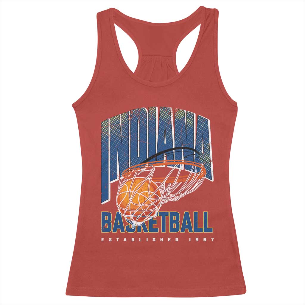 Indiana Basketball Throwback Racerback Tank Top Retro Hoop Graphic for IN Fans Since 1967 TS02 Red Print Your Wear