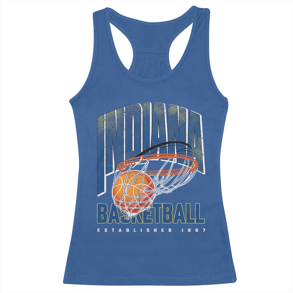 Indiana Basketball Throwback Racerback Tank Top Retro Hoop Graphic for IN Fans Since 1967 TS02 Royal Blue Print Your Wear