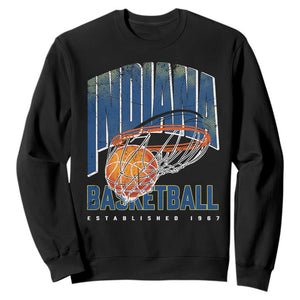 Indiana Basketball Throwback Sweatshirt Retro Hoop Graphic for IN Fans Since 1967 TS02 Black Print Your Wear
