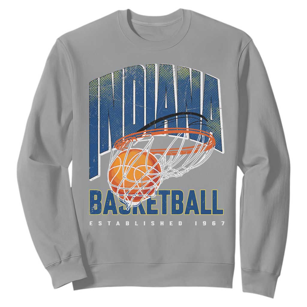 Indiana Basketball Throwback Sweatshirt Retro Hoop Graphic for IN Fans Since 1967 TS02 Sport Gray Print Your Wear