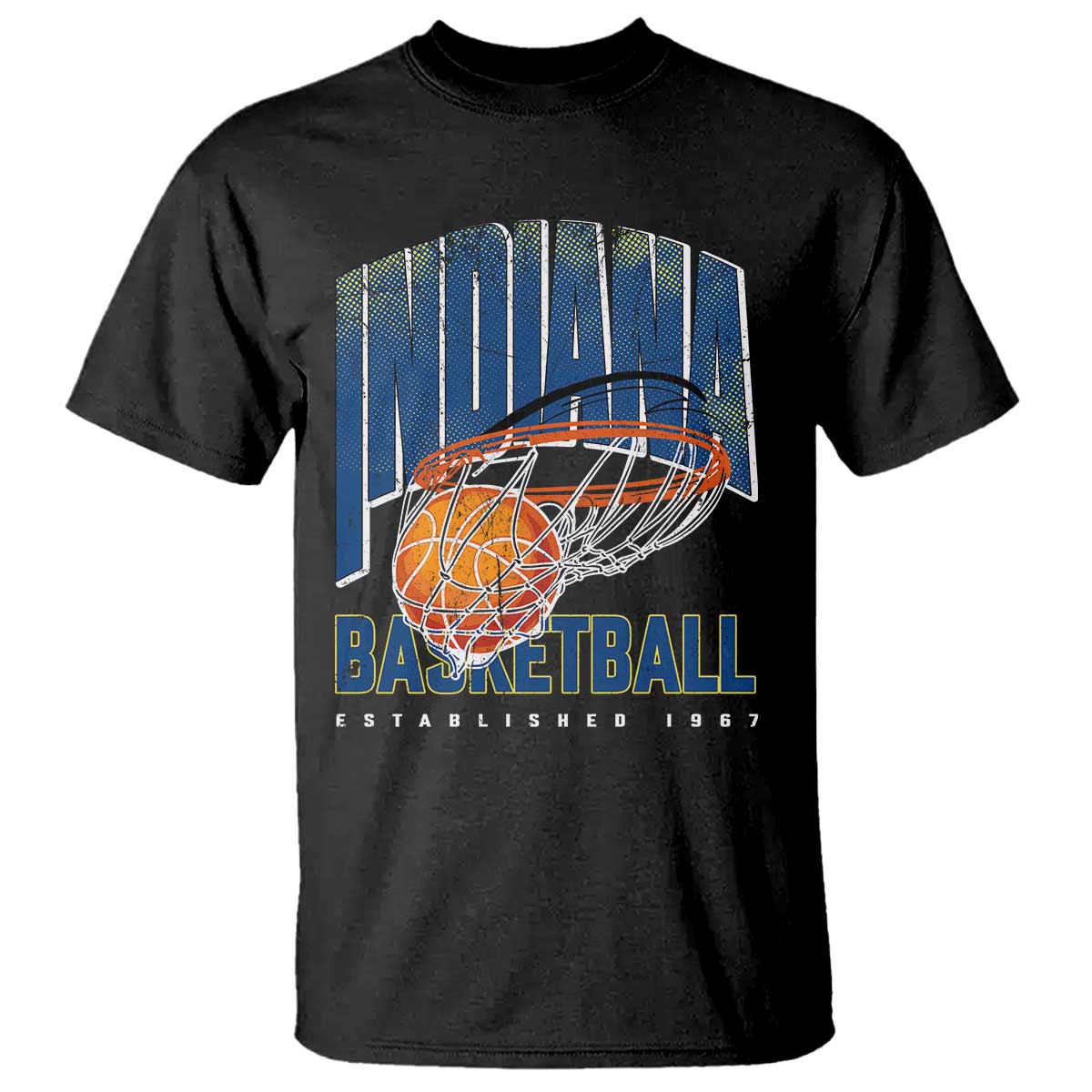 Indiana Basketball Throwback T Shirt Retro Hoop Graphic for IN Fans Since 1967 TS02 Black Print Your Wear