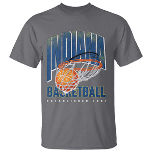 Indiana Basketball Throwback T Shirt Retro Hoop Graphic for IN Fans Since 1967 TS02 Charcoal Print Your Wear