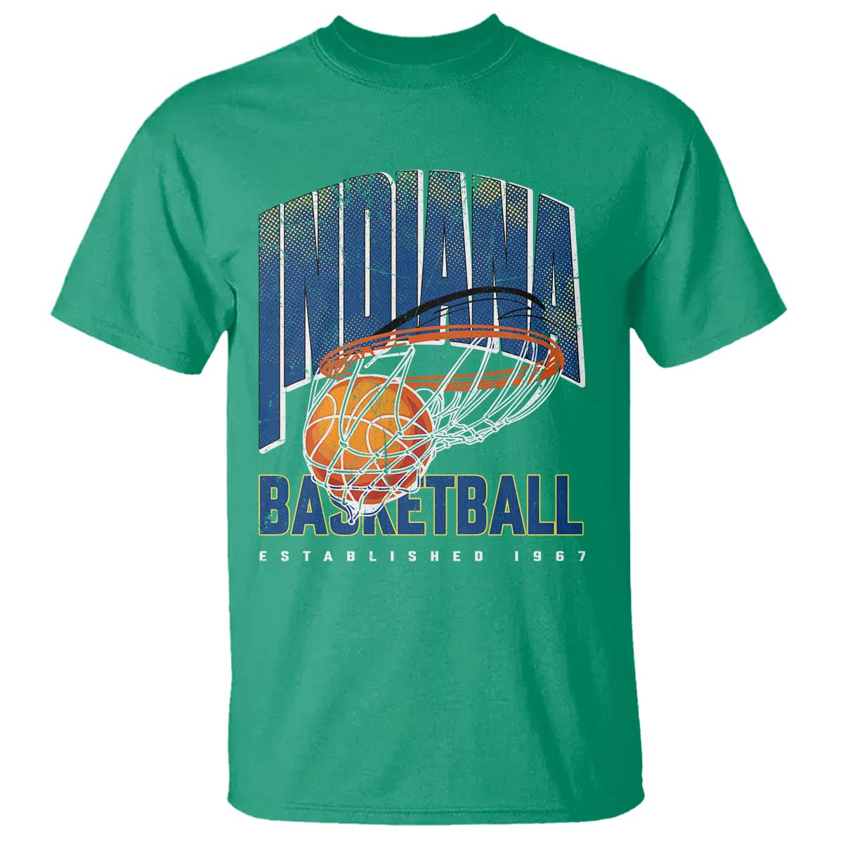 Indiana Basketball Throwback T Shirt Retro Hoop Graphic for IN Fans Since 1967 TS02 Irish Green Print Your Wear