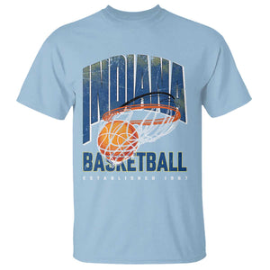 Indiana Basketball Throwback T Shirt Retro Hoop Graphic for IN Fans Since 1967 TS02 Light Blue Print Your Wear