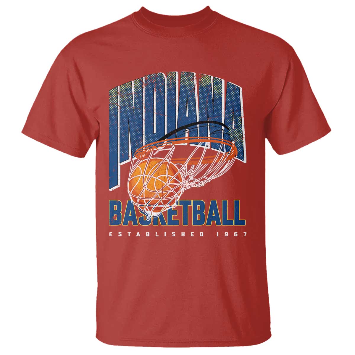 Indiana Basketball Throwback T Shirt Retro Hoop Graphic for IN Fans Since 1967 TS02 Red Print Your Wear