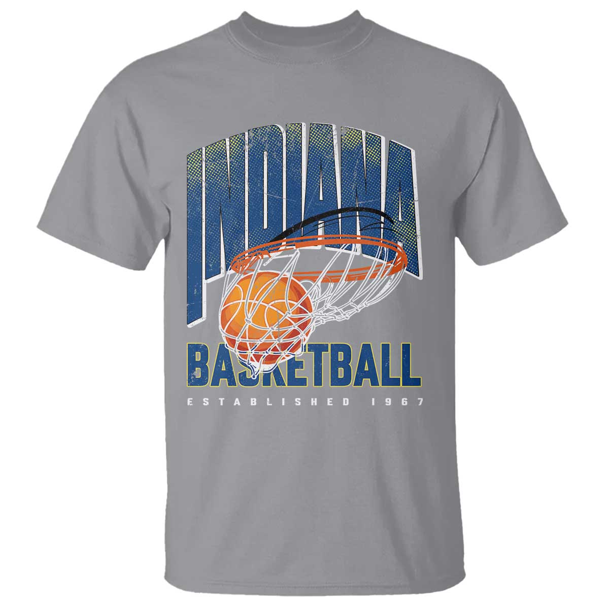 Indiana Basketball Throwback T Shirt Retro Hoop Graphic for IN Fans Since 1967 TS02 Sport Gray Print Your Wear