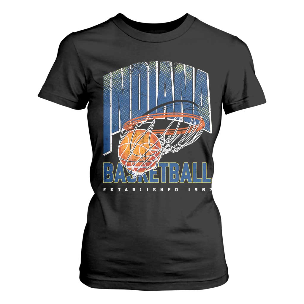 Indiana Basketball Throwback T Shirt For Women Retro Hoop Graphic for IN Fans Since 1967 TS02 Black Print Your Wear
