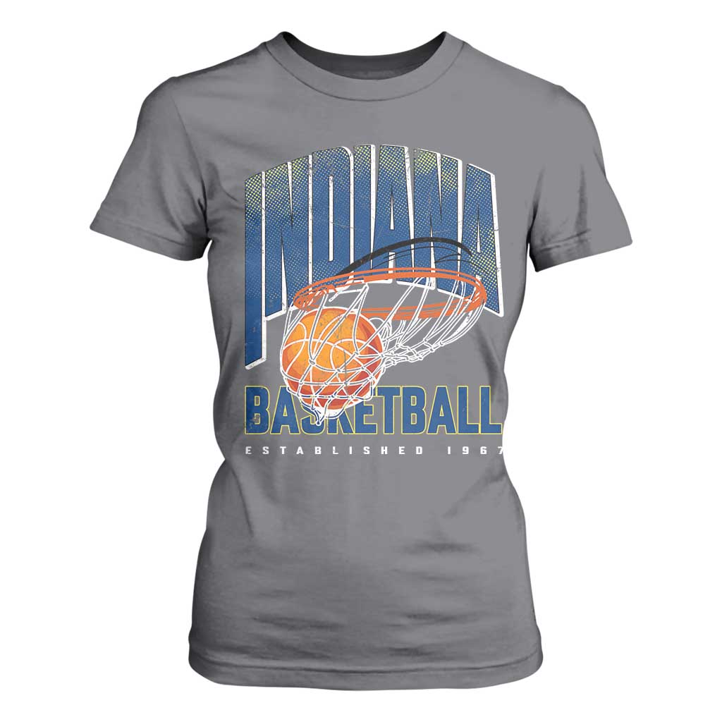 Indiana Basketball Throwback T Shirt For Women Retro Hoop Graphic for IN Fans Since 1967 TS02 Charcoal Print Your Wear