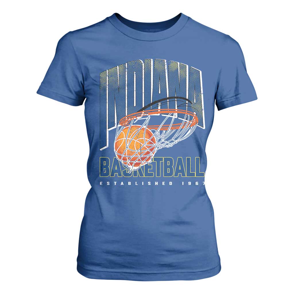 Indiana Basketball Throwback T Shirt For Women Retro Hoop Graphic for IN Fans Since 1967 TS02 Royal Blue Print Your Wear