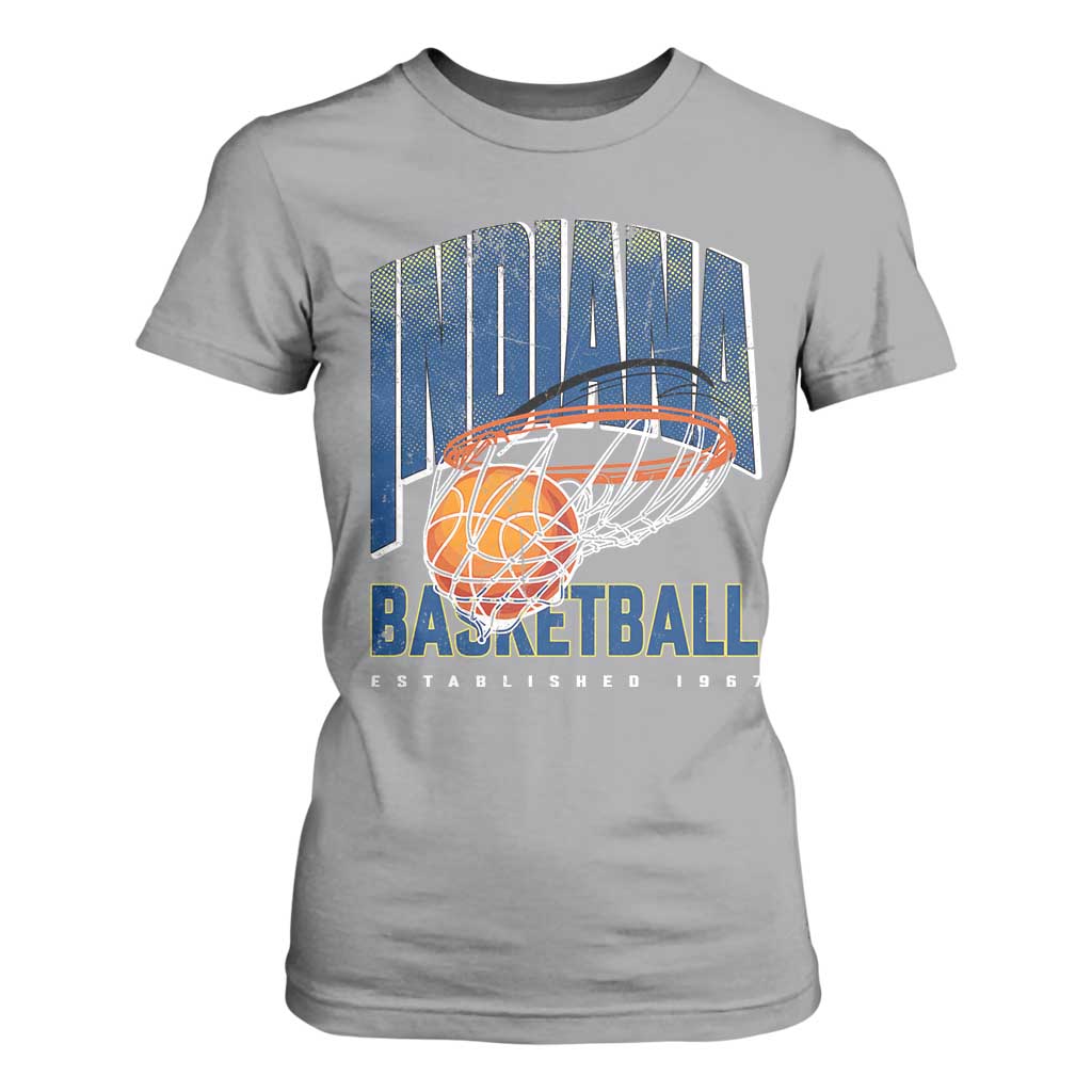 Indiana Basketball Throwback T Shirt For Women Retro Hoop Graphic for IN Fans Since 1967 TS02 Sport Gray Print Your Wear