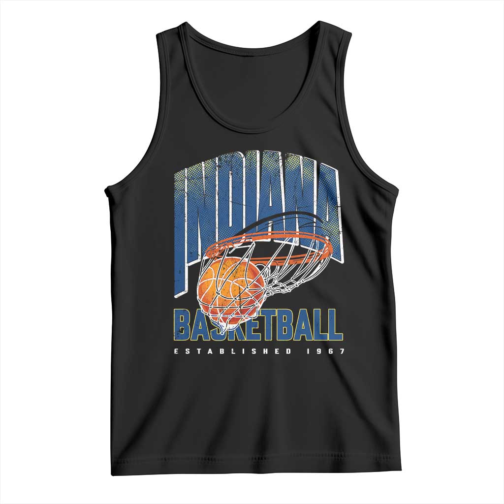 Indiana Basketball Throwback Tank Top Retro Hoop Graphic for IN Fans Since 1967 TS02 Black Print Your Wear