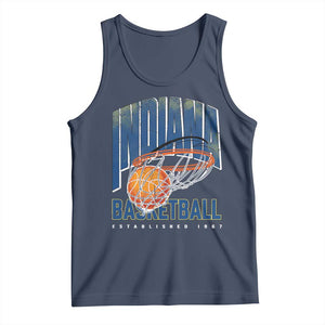 Indiana Basketball Throwback Tank Top Retro Hoop Graphic for IN Fans Since 1967 TS02 Navy Print Your Wear