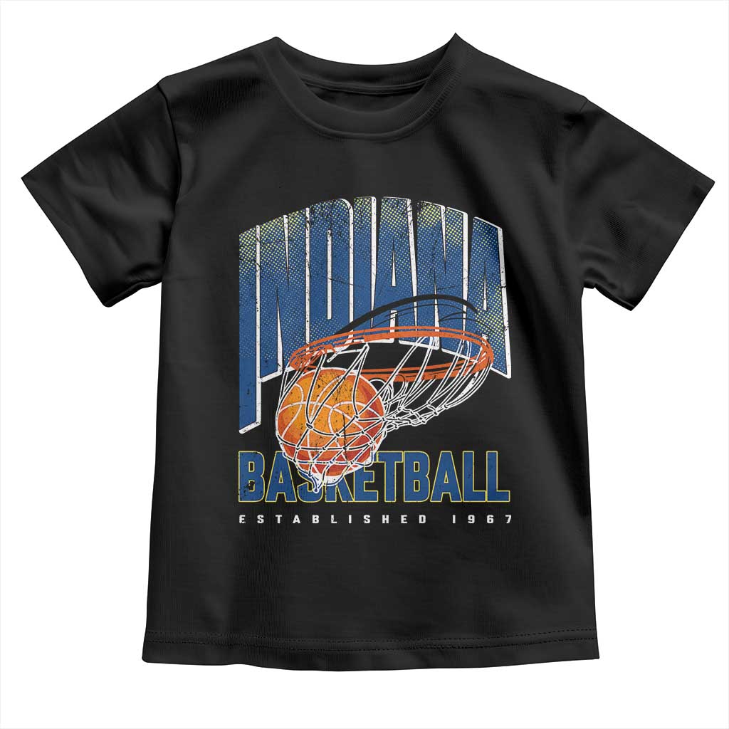 Indiana Basketball Throwback Toddler T Shirt Retro Hoop Graphic for IN Fans Since 1967 TS02 Black Print Your Wear