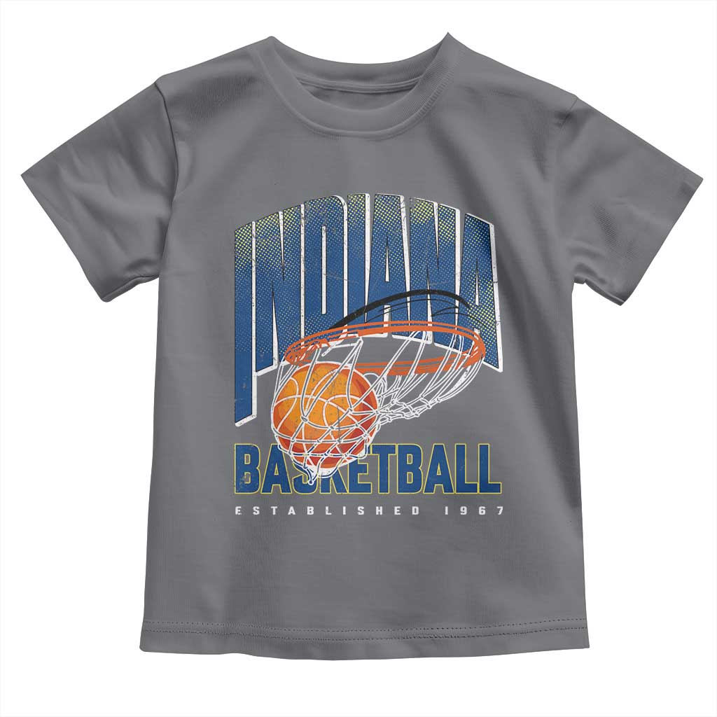 Indiana Basketball Throwback Toddler T Shirt Retro Hoop Graphic for IN Fans Since 1967 TS02 Charcoal Print Your Wear