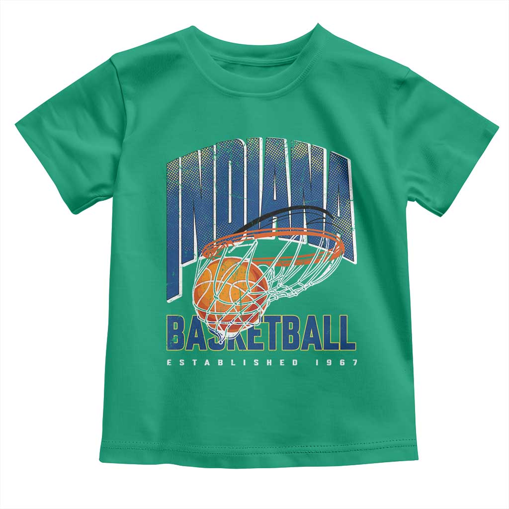 Indiana Basketball Throwback Toddler T Shirt Retro Hoop Graphic for IN Fans Since 1967 TS02 Irish Green Print Your Wear