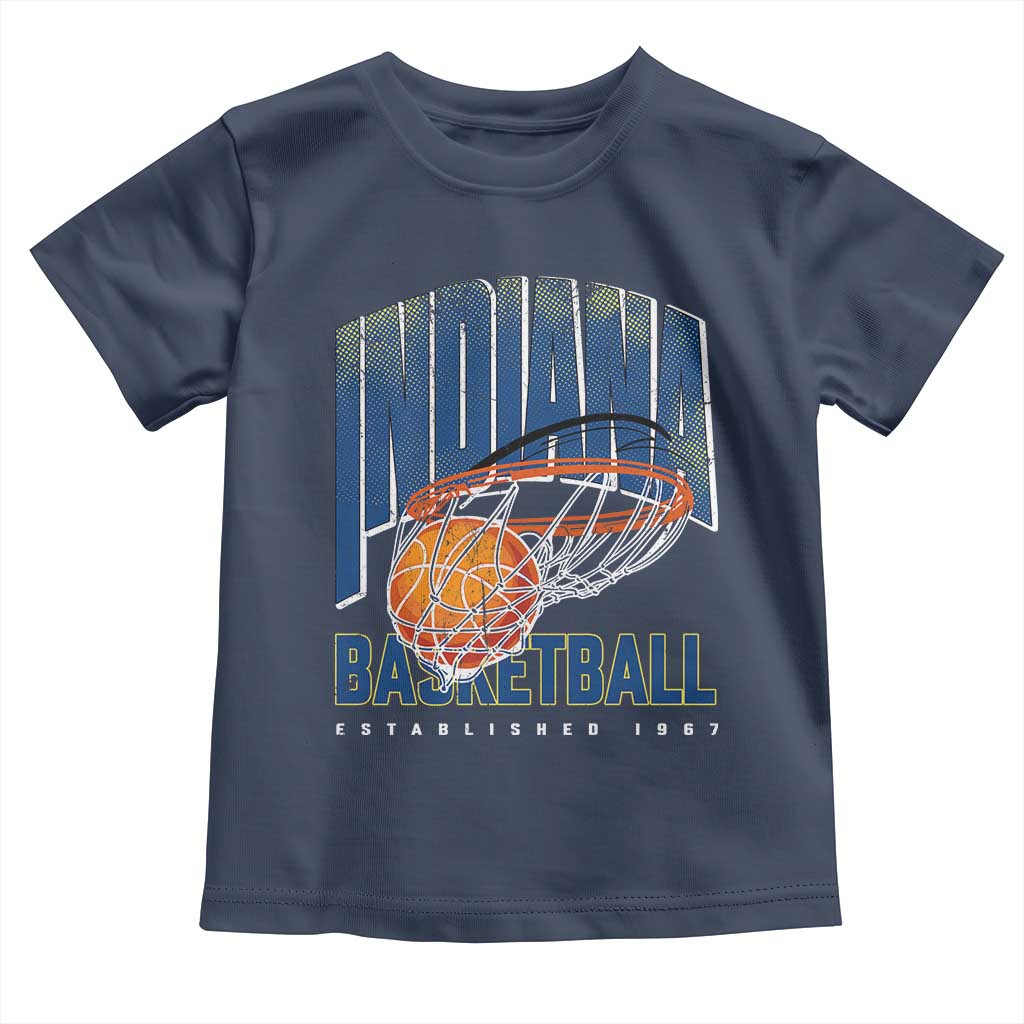Indiana Basketball Throwback Toddler T Shirt Retro Hoop Graphic for IN Fans Since 1967 TS02 Navy Print Your Wear