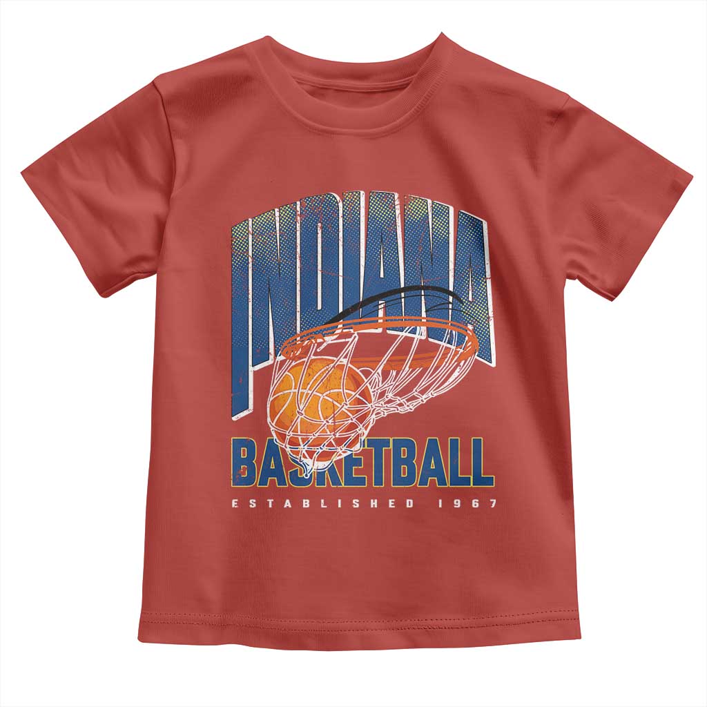 Indiana Basketball Throwback Toddler T Shirt Retro Hoop Graphic for IN Fans Since 1967 TS02 Red Print Your Wear