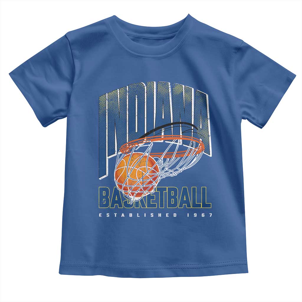 Indiana Basketball Throwback Toddler T Shirt Retro Hoop Graphic for IN Fans Since 1967 TS02 Royal Blue Print Your Wear