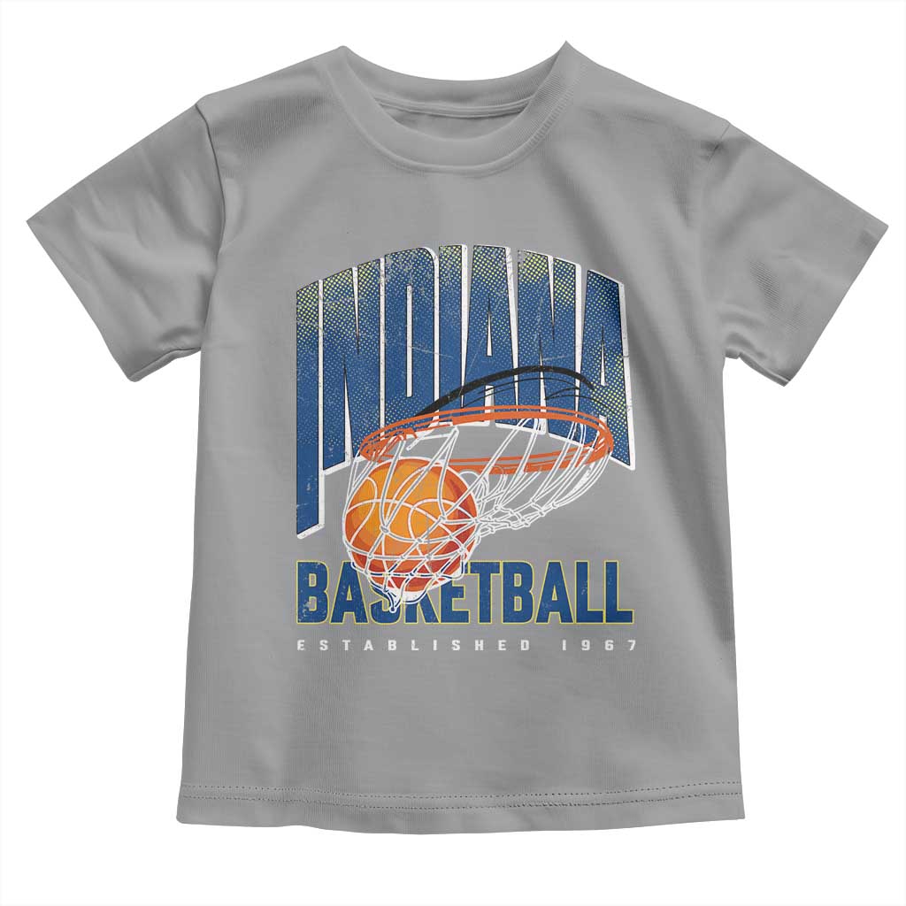 Indiana Basketball Throwback Toddler T Shirt Retro Hoop Graphic for IN Fans Since 1967 TS02 Sport Gray Print Your Wear