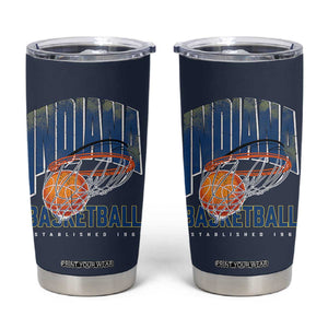 Indiana Basketball Throwback Tumbler Cup Retro Hoop Graphic for IN Fans Since 1967 TS02 Navy Print Your Wear