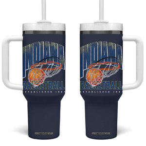 Indiana Basketball Throwback Tumbler With Handle Retro Hoop Graphic for IN Fans Since 1967 TS02 One Size: 40 oz Navy Print Your Wear