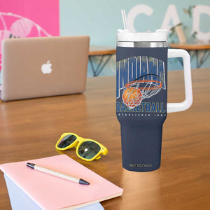 Indiana Basketball Throwback Tumbler With Handle Retro Hoop Graphic for IN Fans Since 1967 TS02 Print Your Wear
