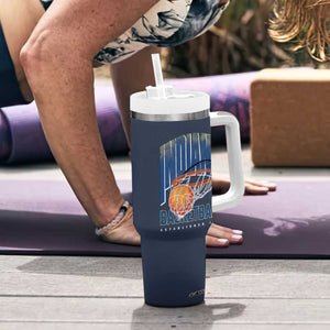 Indiana Basketball Throwback Tumbler With Handle Retro Hoop Graphic for IN Fans Since 1967 TS02 Print Your Wear