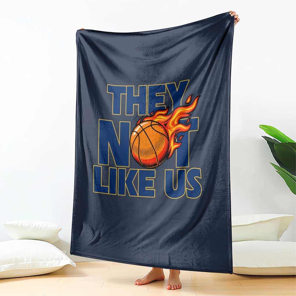 They Not Like Us Basketball Throw Blanket Fierce Flame Ball Graphic for Hooops Fans TS02 Print Your Wear