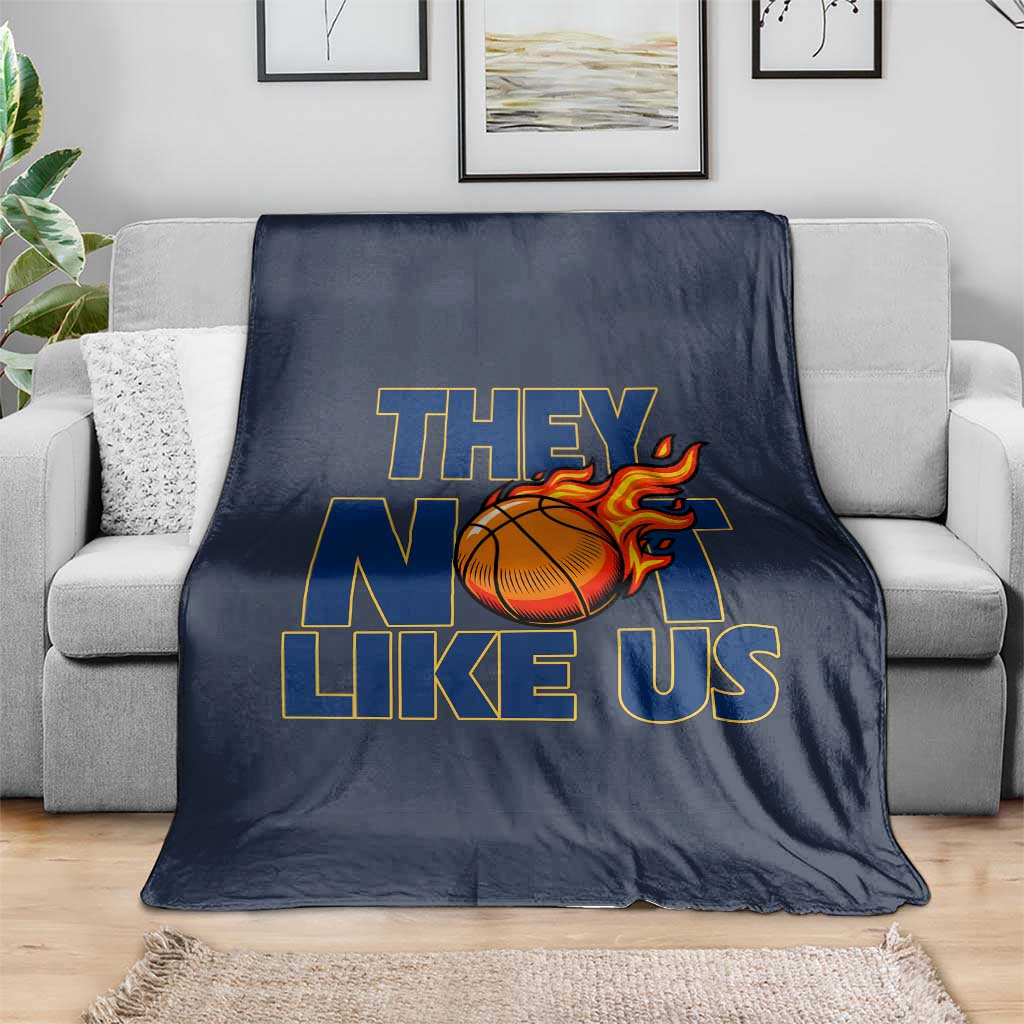 They Not Like Us Basketball Throw Blanket Fierce Flame Ball Graphic for Hooops Fans TS02 Print Your Wear
