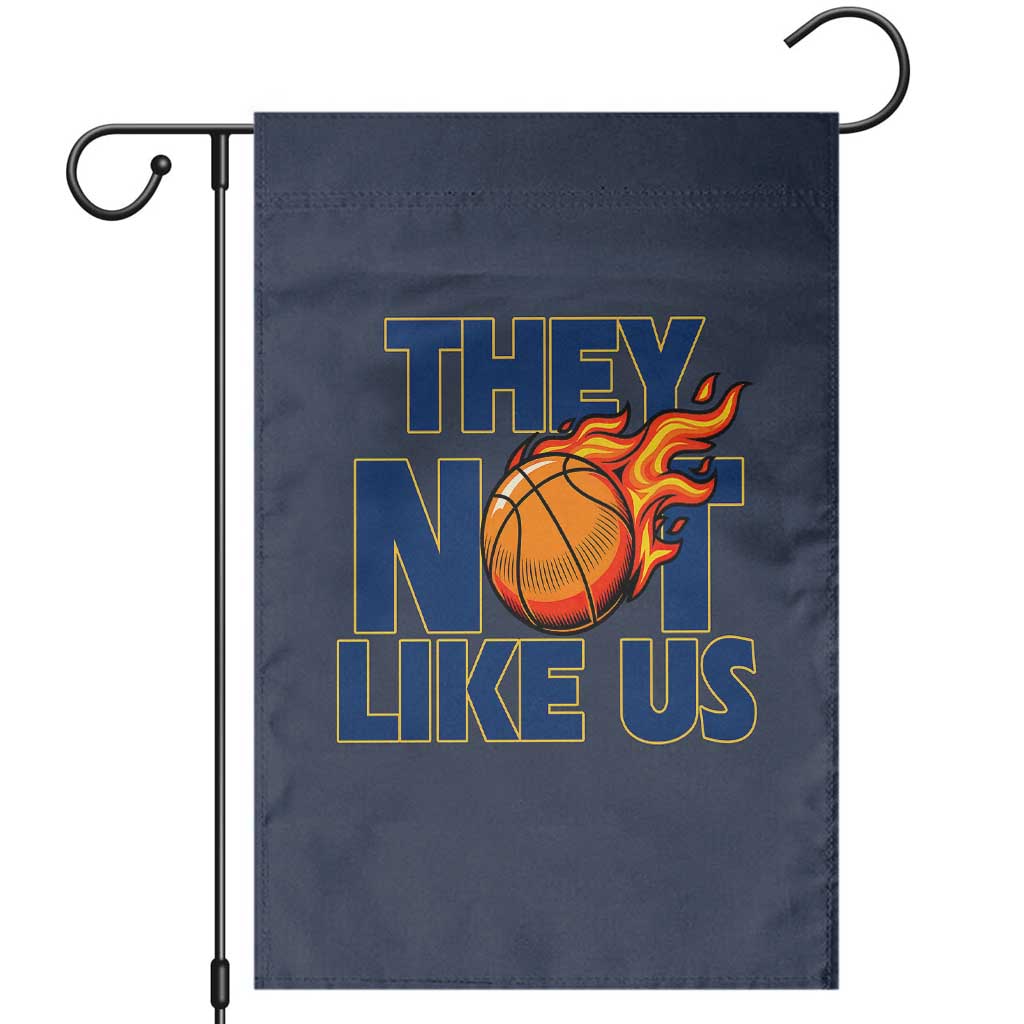 They Not Like Us Basketball Garden Flag Fierce Flame Ball Graphic for Hooops Fans TS02 Navy Print Your Wear