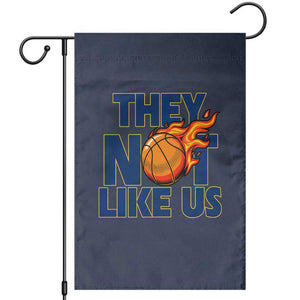 They Not Like Us Basketball Garden Flag Fierce Flame Ball Graphic for Hooops Fans TS02 Navy Print Your Wear