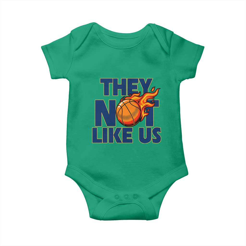 They Not Like Us Basketball Baby Onesie Fierce Flame Ball Graphic for Hooops Fans TS02 Irish Green Print Your Wear