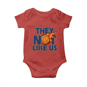 They Not Like Us Basketball Baby Onesie Fierce Flame Ball Graphic for Hooops Fans TS02 Red Print Your Wear