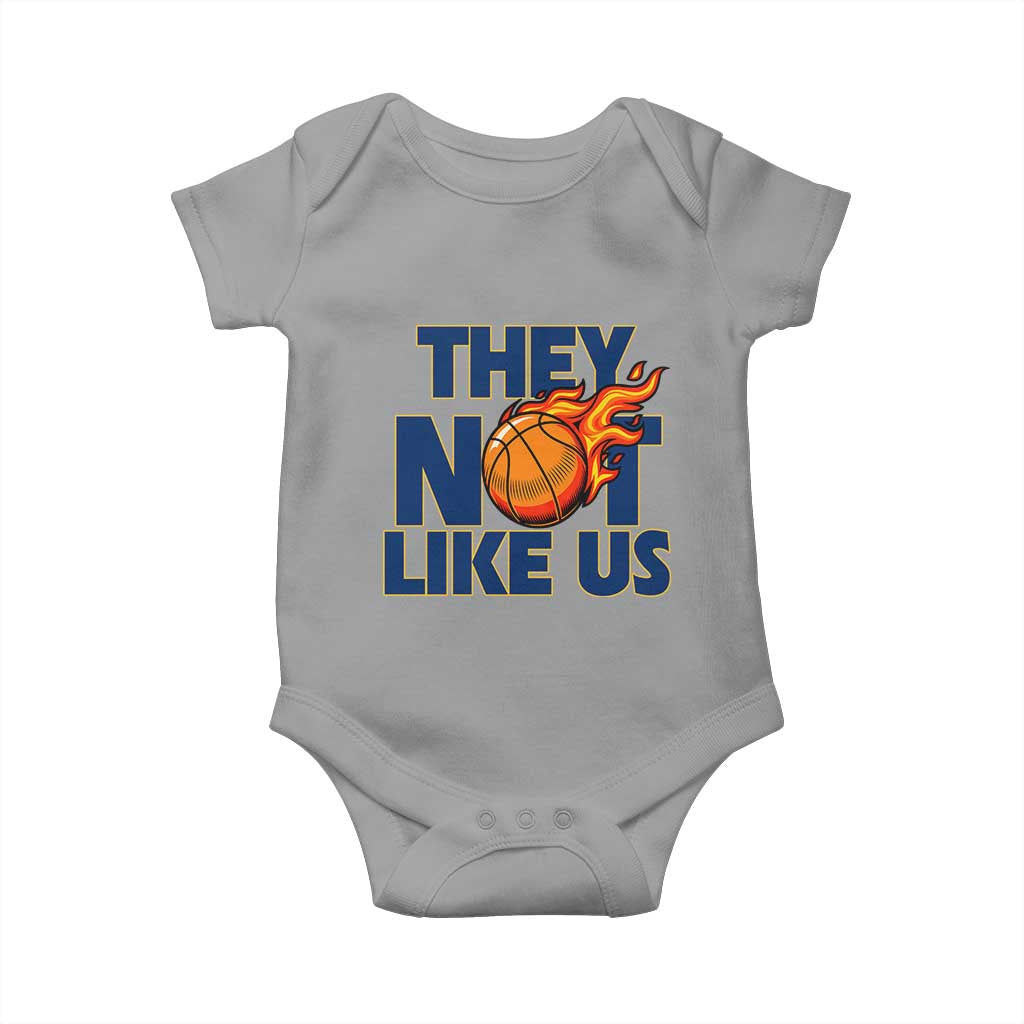 They Not Like Us Basketball Baby Onesie Fierce Flame Ball Graphic for Hooops Fans TS02 Sport Gray Print Your Wear