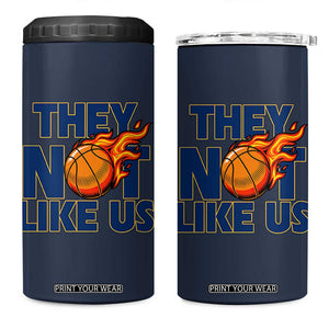 They Not Like Us Basketball 4 in 1 Can Cooler Tumbler Fierce Flame Ball Graphic for Hooops Fans TS02 One Size: 16 oz Navy Print Your Wear