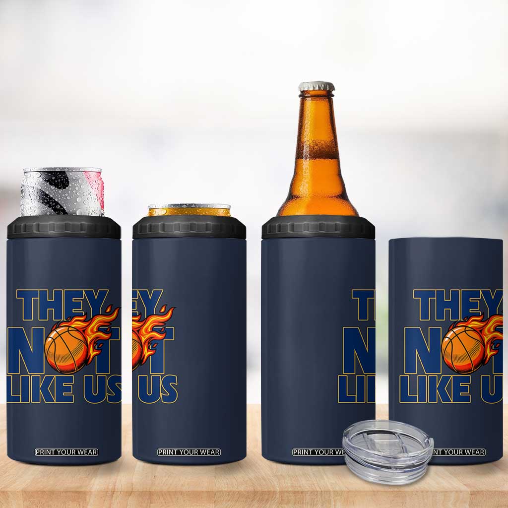 They Not Like Us Basketball 4 in 1 Can Cooler Tumbler Fierce Flame Ball Graphic for Hooops Fans TS02 Print Your Wear