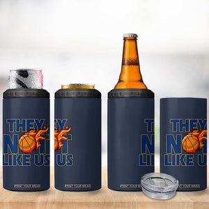 They Not Like Us Basketball 4 in 1 Can Cooler Tumbler Fierce Flame Ball Graphic for Hooops Fans TS02 Print Your Wear
