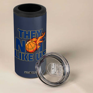 They Not Like Us Basketball 4 in 1 Can Cooler Tumbler Fierce Flame Ball Graphic for Hooops Fans TS02 Print Your Wear