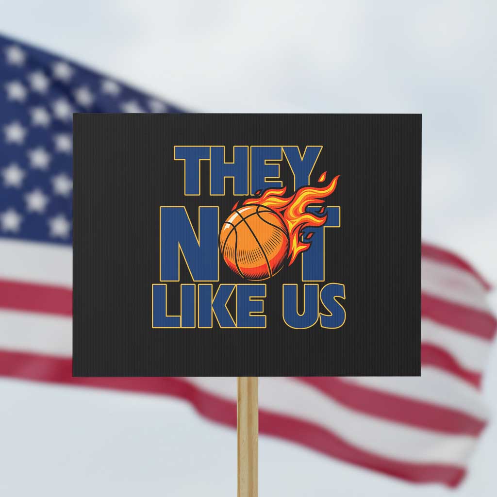 They Not Like Us Basketball Protest Sign Fierce Flame Ball Graphic for Hooops Fans TS02 Horizontal 18