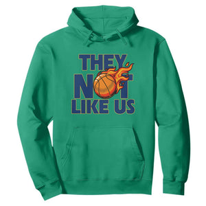 They Not Like Us Basketball Hoodie Fierce Flame Ball Graphic for Hooops Fans TS02 Irish Green Print Your Wear