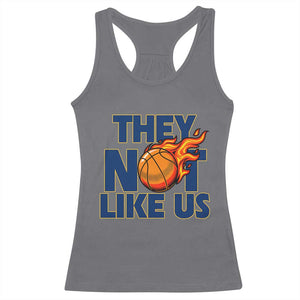 They Not Like Us Basketball Racerback Tank Top Fierce Flame Ball Graphic for Hooops Fans TS02 Charcoal Print Your Wear