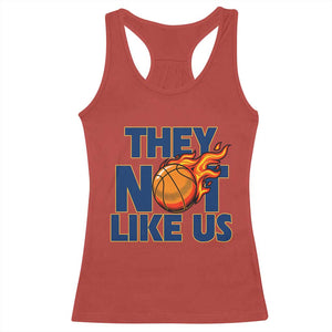 They Not Like Us Basketball Racerback Tank Top Fierce Flame Ball Graphic for Hooops Fans TS02 Red Print Your Wear