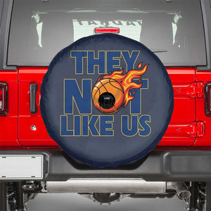 They Not Like Us Basketball Spare Tire Cover Fierce Flame Ball Graphic for Hooops Fans TS02 Navy Print Your Wear
