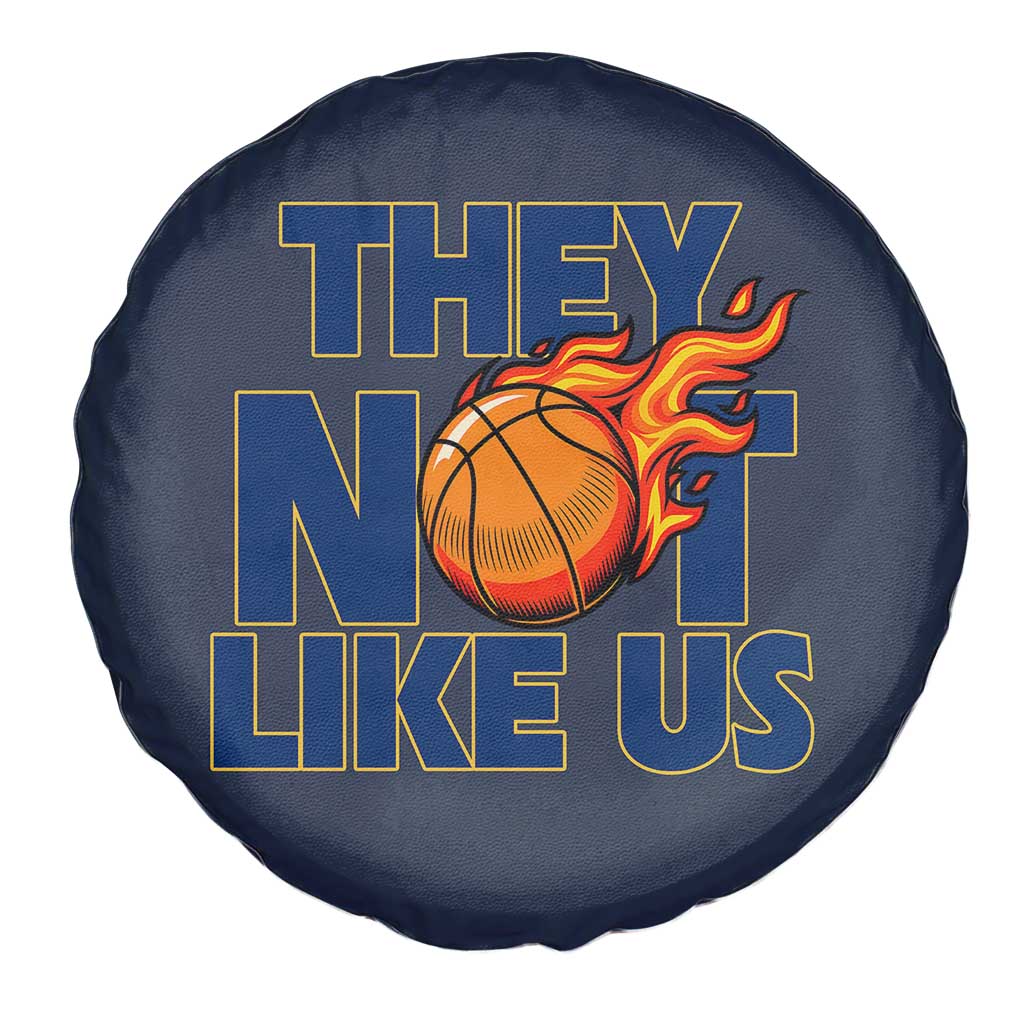They Not Like Us Basketball Spare Tire Cover Fierce Flame Ball Graphic for Hooops Fans TS02 Print Your Wear