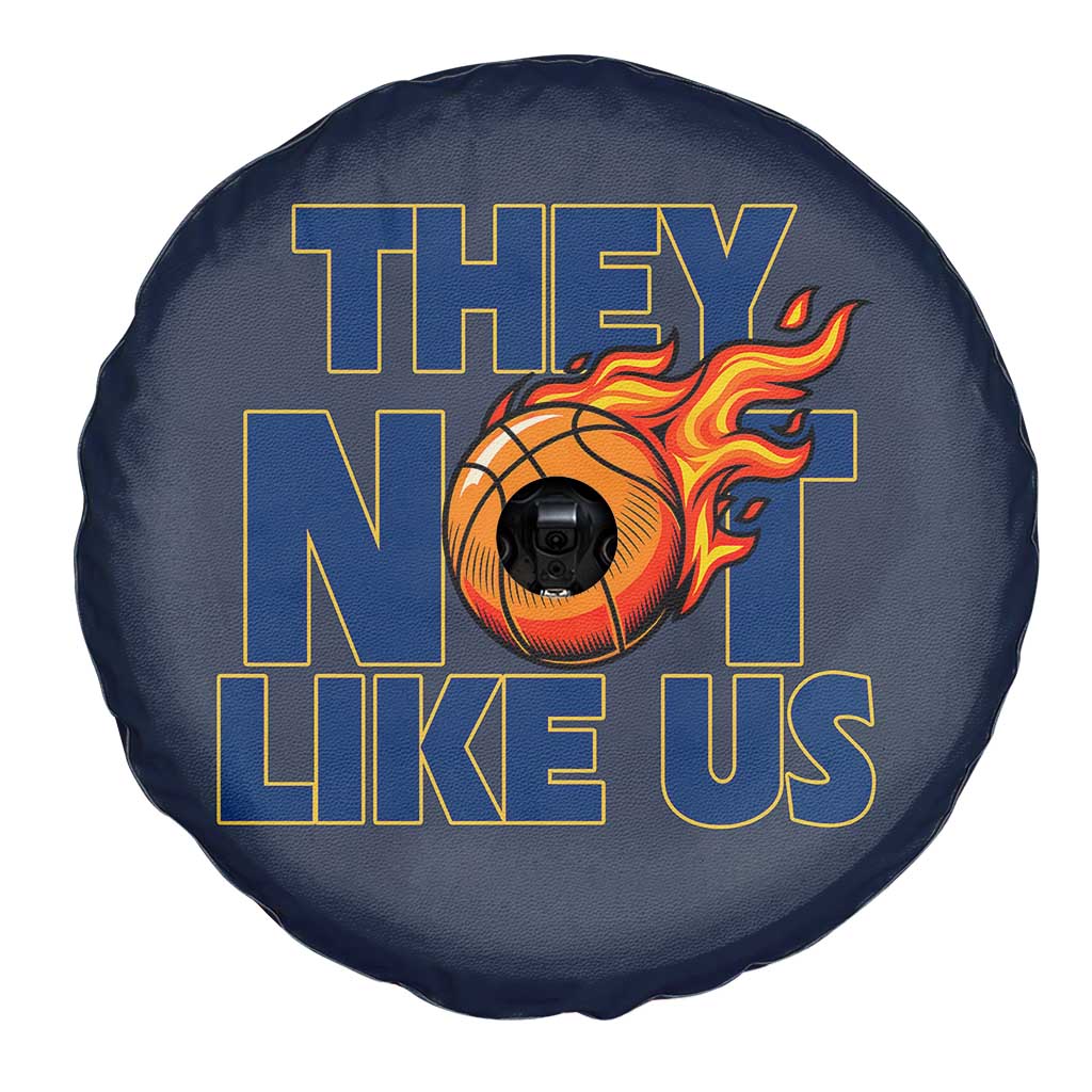 They Not Like Us Basketball Spare Tire Cover Fierce Flame Ball Graphic for Hooops Fans TS02 Print Your Wear