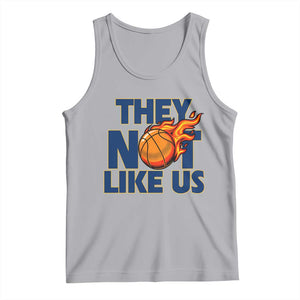 They Not Like Us Basketball Tank Top Fierce Flame Ball Graphic for Hooops Fans TS02 Athletic Heather Print Your Wear