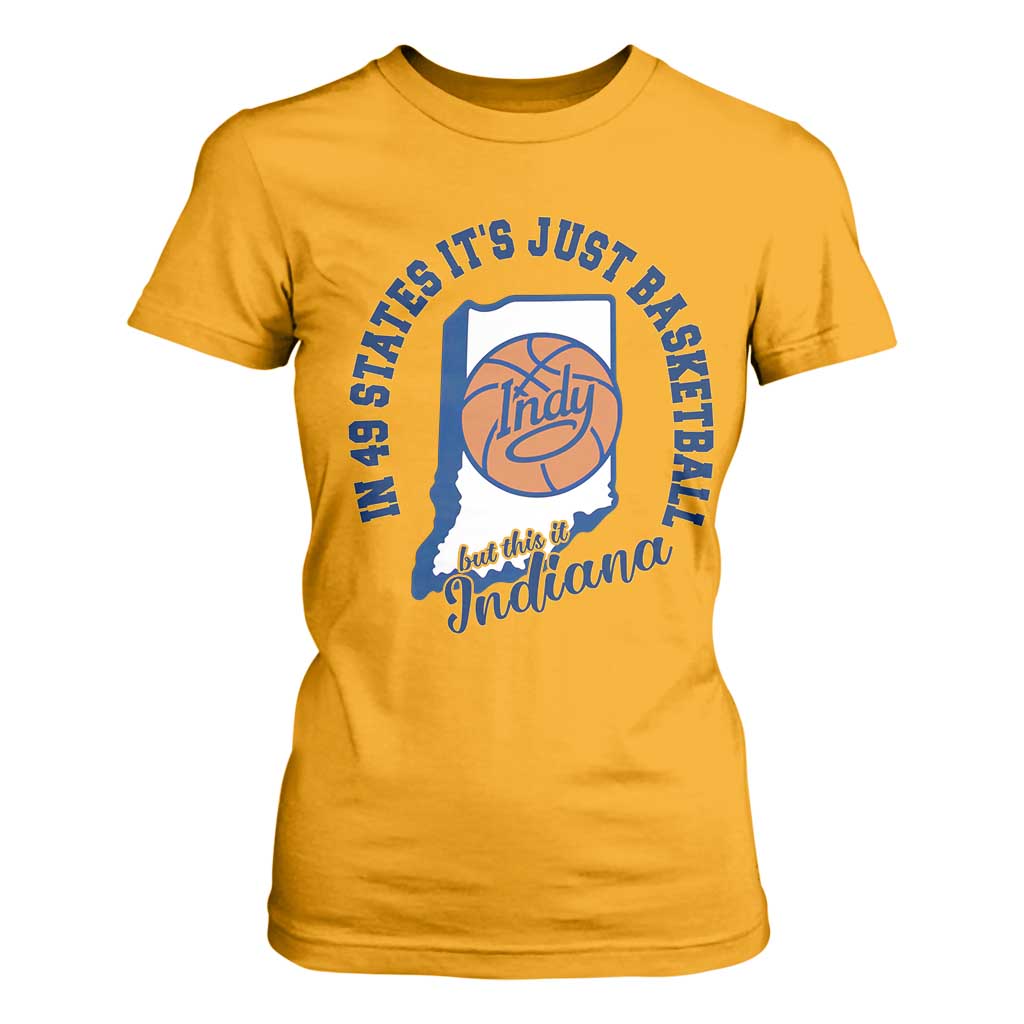 But This Is Indiana Basketball T Shirt For Women Indy Hoops Pride Sport Lover TS02 Gold Print Your Wear