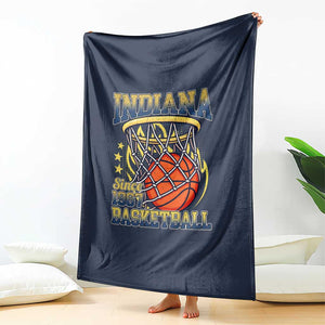Indiana Basketball Flames Graphic Throw Blanket Vintage 1967 Fan Indy Hoops Pride TS02 Print Your Wear