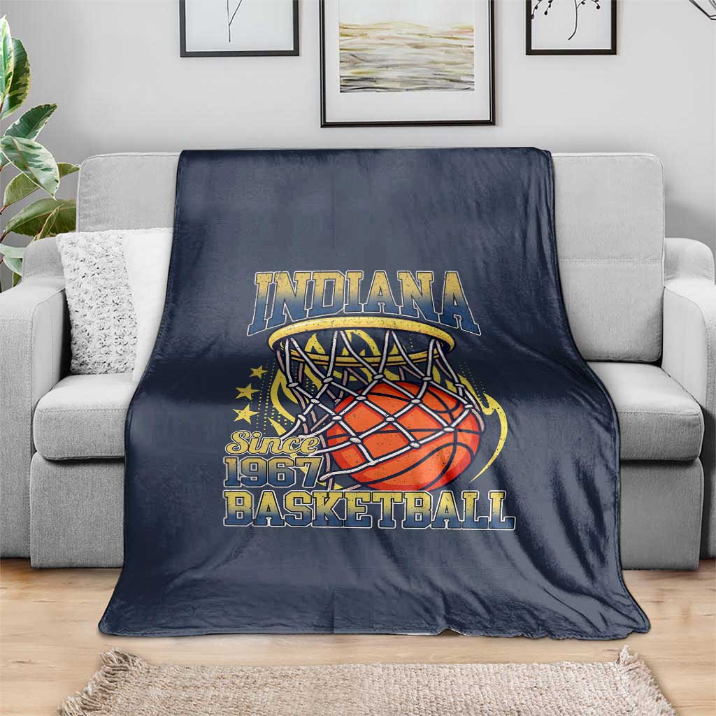 Indiana Basketball Flames Graphic Throw Blanket Vintage 1967 Fan Indy Hoops Pride TS02 Print Your Wear